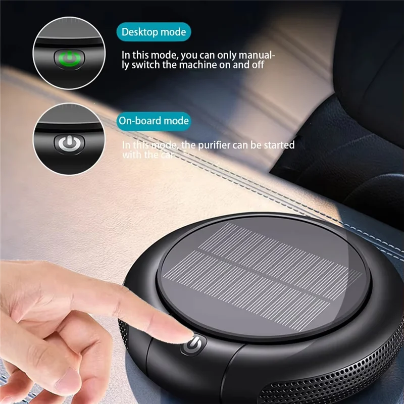 

A86I-Car Air Purifier With HEPA Filter 1200Mah,Negative Generator PM2.5 & Smoke Removal
