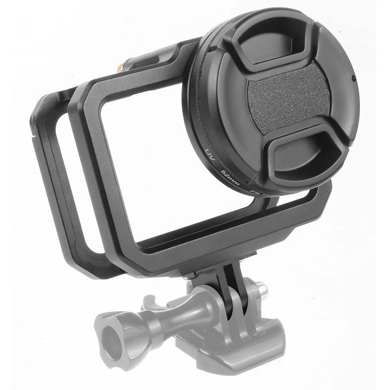 Aluminium gehäuse für Gopro Hero 13 12 11 10 schwarzer Kamera käfig Rig Schutz gehäuse rahmen Form montierter Kalt schuh 52mm Filter halterung – Detail 29