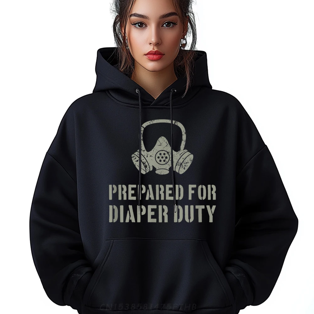 

Mens Loose Outdoor Hoodies O-Neck Printed Sweatshirt Funny Long Sleeve New Dad Prepared For Diaper Coat