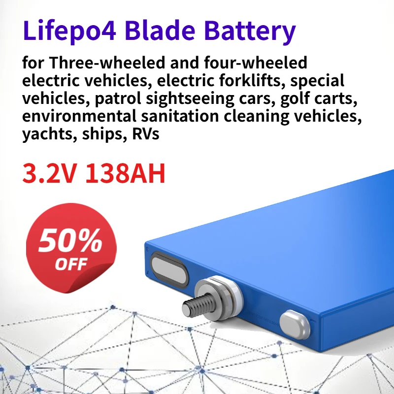 

Lifepo4 Blade Battery for BYD 3.2V 138AH Lithium-ion Battery for Grid Energy Storage in Solar and Wind Power Generation Systems