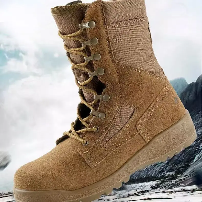 Men High Top Tactical Boots Desert Sand‑Proof Outdoor Hiking Shoes Lightweight Wear‑Resistant Training Combat Boots size 39-46