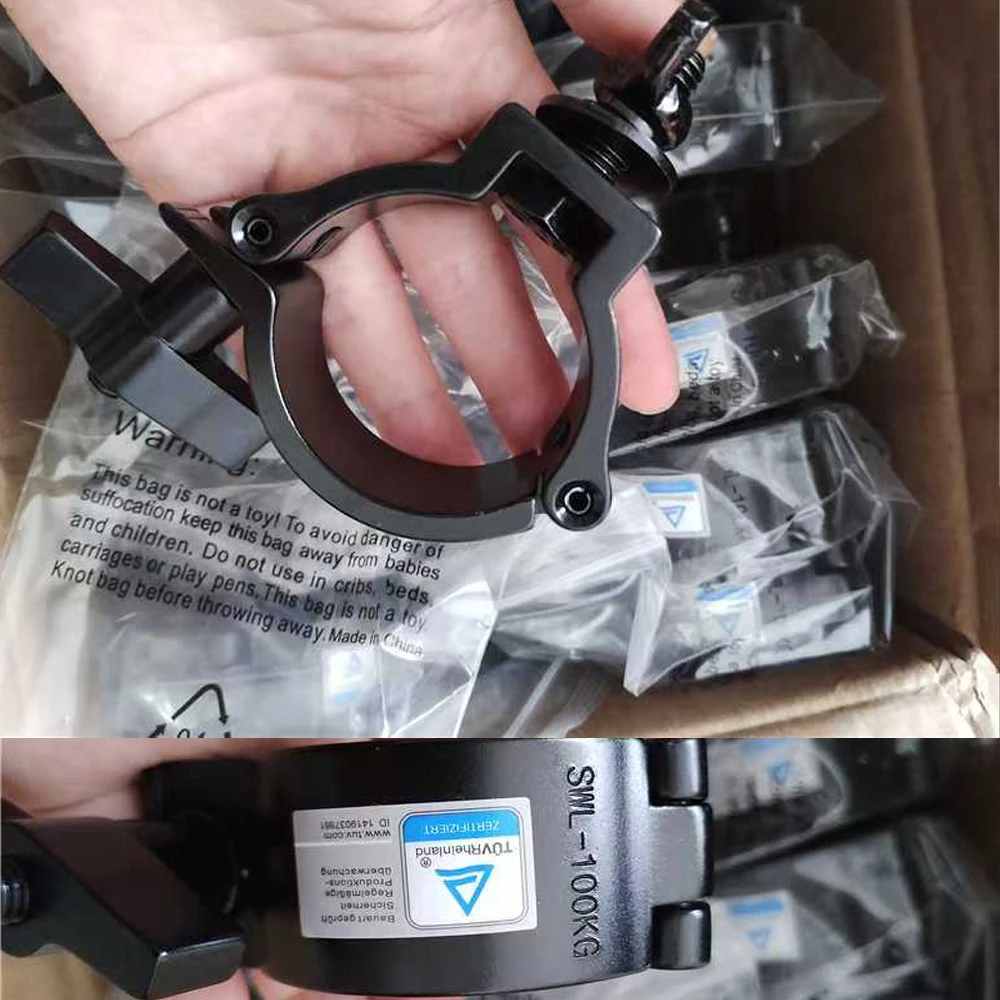 10pcs Truss Clamp 360° Rotation Coupler Stage Lights Aluminum Clamps for 50MM SWL 100KG DJ Disco Moving Head Lighting