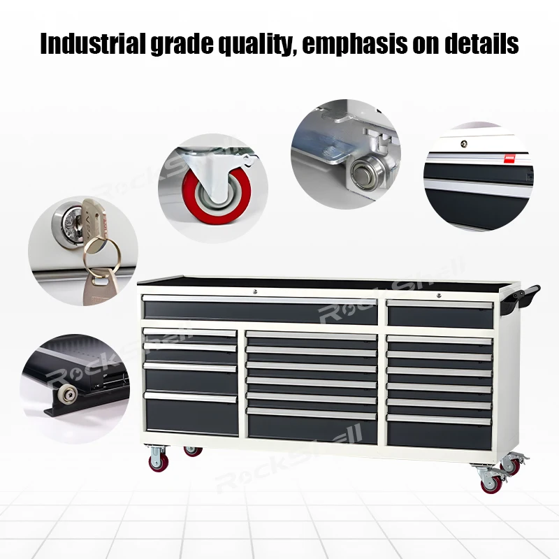 Customizable 72 Inch  Chest Industrial Tool Cabinets Movable Drawer Cabinet Workshop Mechanic  Trolley