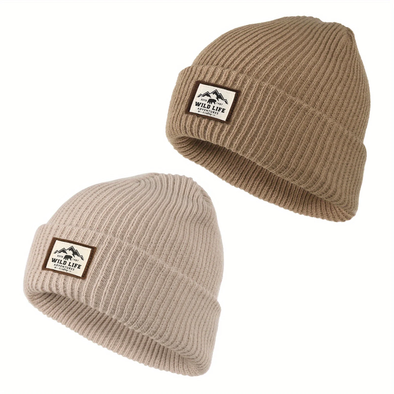 1/2 stücke Winter Herbst Gestrickte Beanie Hut Weiche Elastische Warme Radfahren Schädel Kappe Winddicht Männer Frauen Wandern Camping Headcover – Detail 10