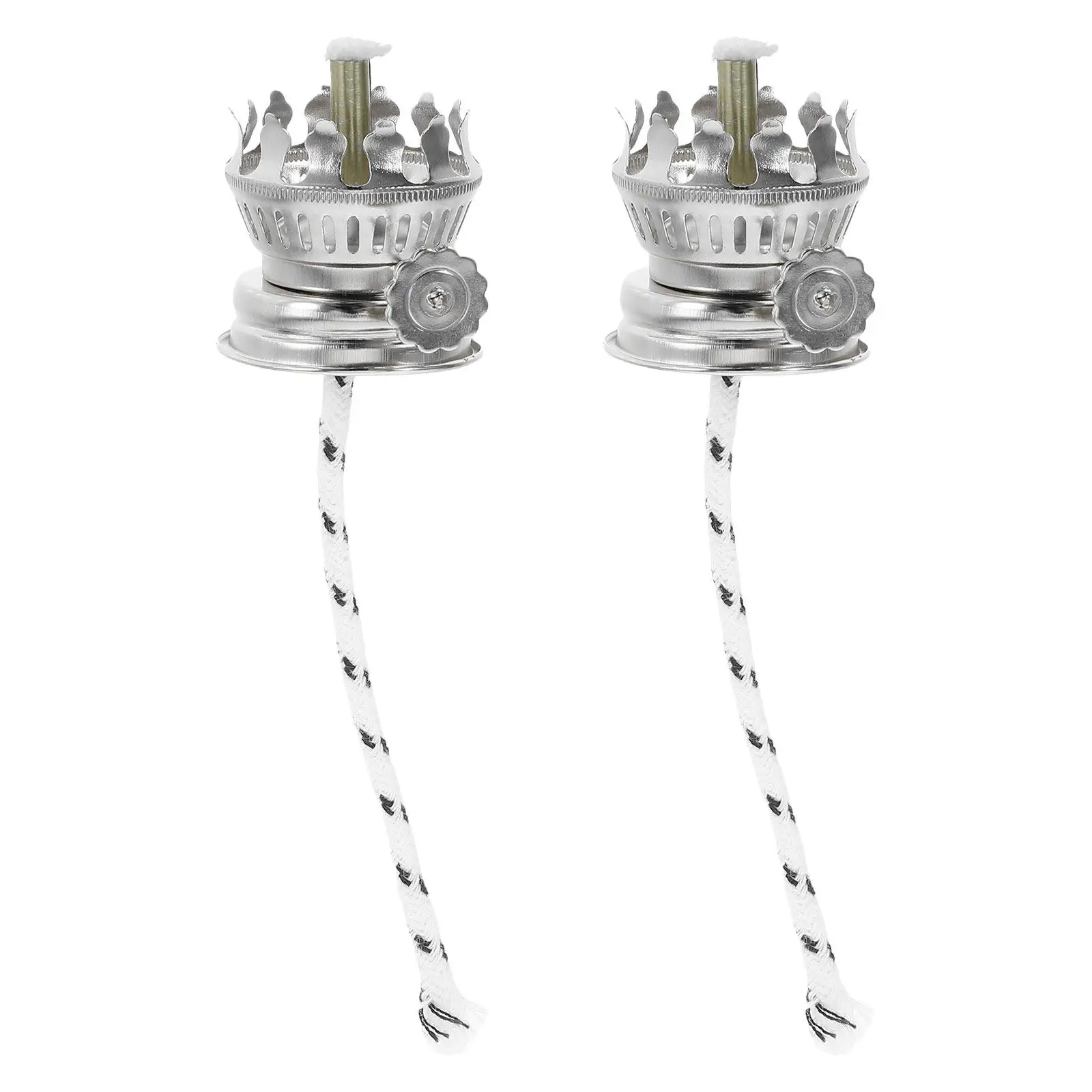 2 Pcs Lamp Parts Wick Oil Wicks Burner Accessories Cotton Lantern Assembly Socket Cup