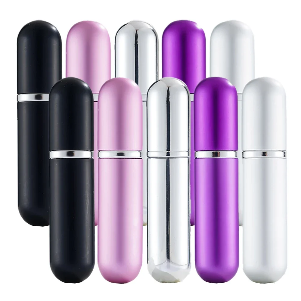 

5/10PCS 5ml Perfume Bottle Mini Aluminum Perfume Spray Bottle Travel Container with Empty Atomizer Refillable Bottles