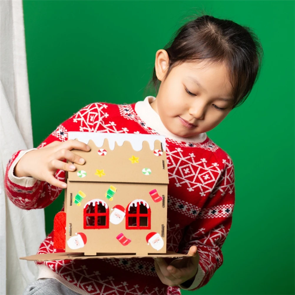 

DIY Handmade Christmas Cookie House Material Kit 20x20x20cm Luminous Design Kids Homemade Hut Creative Christmas