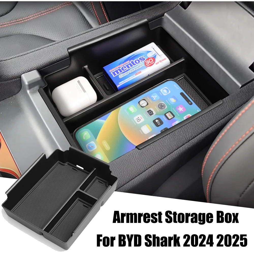 

Для BYD Shark 2024 2025, подлокотник для центральной консоли, ящик для хранения, автомобильный поднос, органайзер, держатель для чашки, защитный чехол, аксессуары для уборки