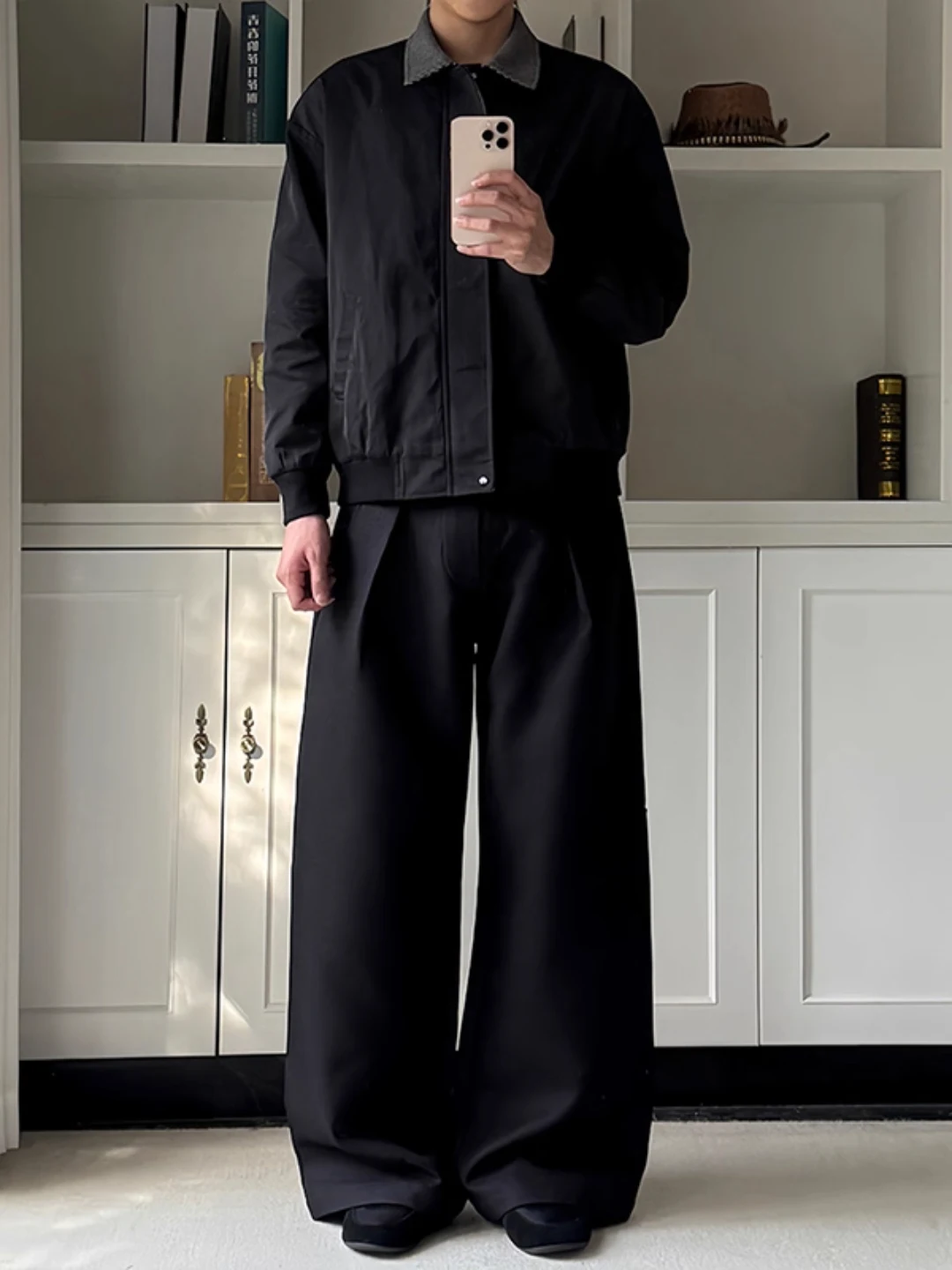 

Мужская бейсбольная куртка Bla Plaid Splice Collar в американском стиле Cleanfit, рабочая одежда, дышащая, стандартного кроя