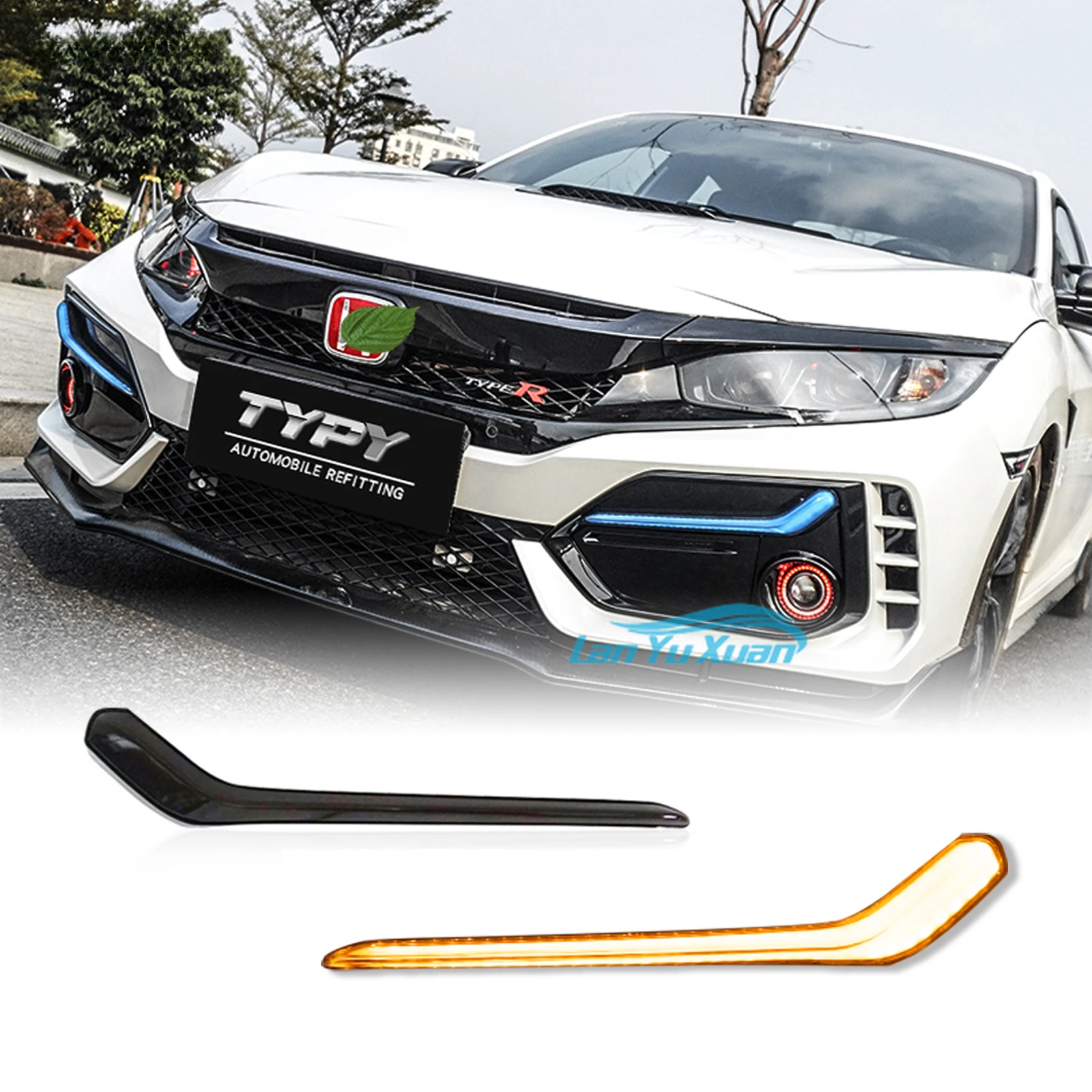 

Front Bumper Light LED Fog Lamp Car Accessories For 10th 2016-2021 Hatchback Type R Bodykit Fk7 Fk8 Fk4