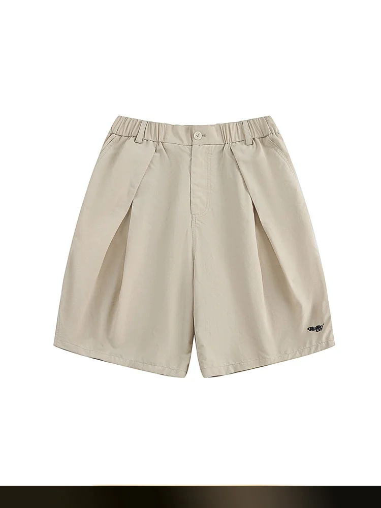 

Мужские летние спортивные шорты в стиле ретро: японские повседневные свободные брюки-капри с вышивкой и широкими штанинами для активного отдыха