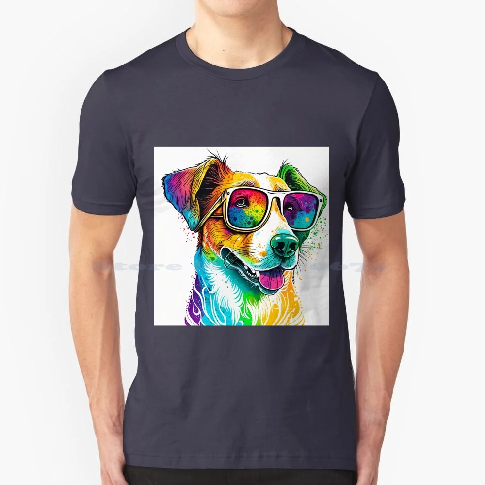 Dog Wearing Sunglasses T Shirt 100% Cotton Tee Shaun White Shaunwhiteart Swa Pet Pop Art Dog In Sunglasses