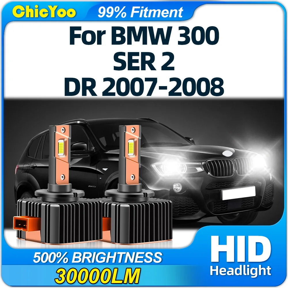 

120W D1S LED Headlights HID Bulbs 30000LM Turbo CSP Chip Car Xenon Lamps 12V 6000K Plug&Play For BMW 300 SER 2 DR 2007 2008