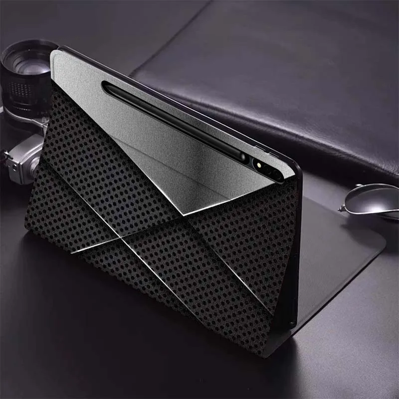 ألياف الكربون الفاخرة شعبية لسامسونج غالاكسي تاب S9 S10 S6 S7 S8 FE زائد لايت بوصة غطاء قابل للطي اللوحي #4