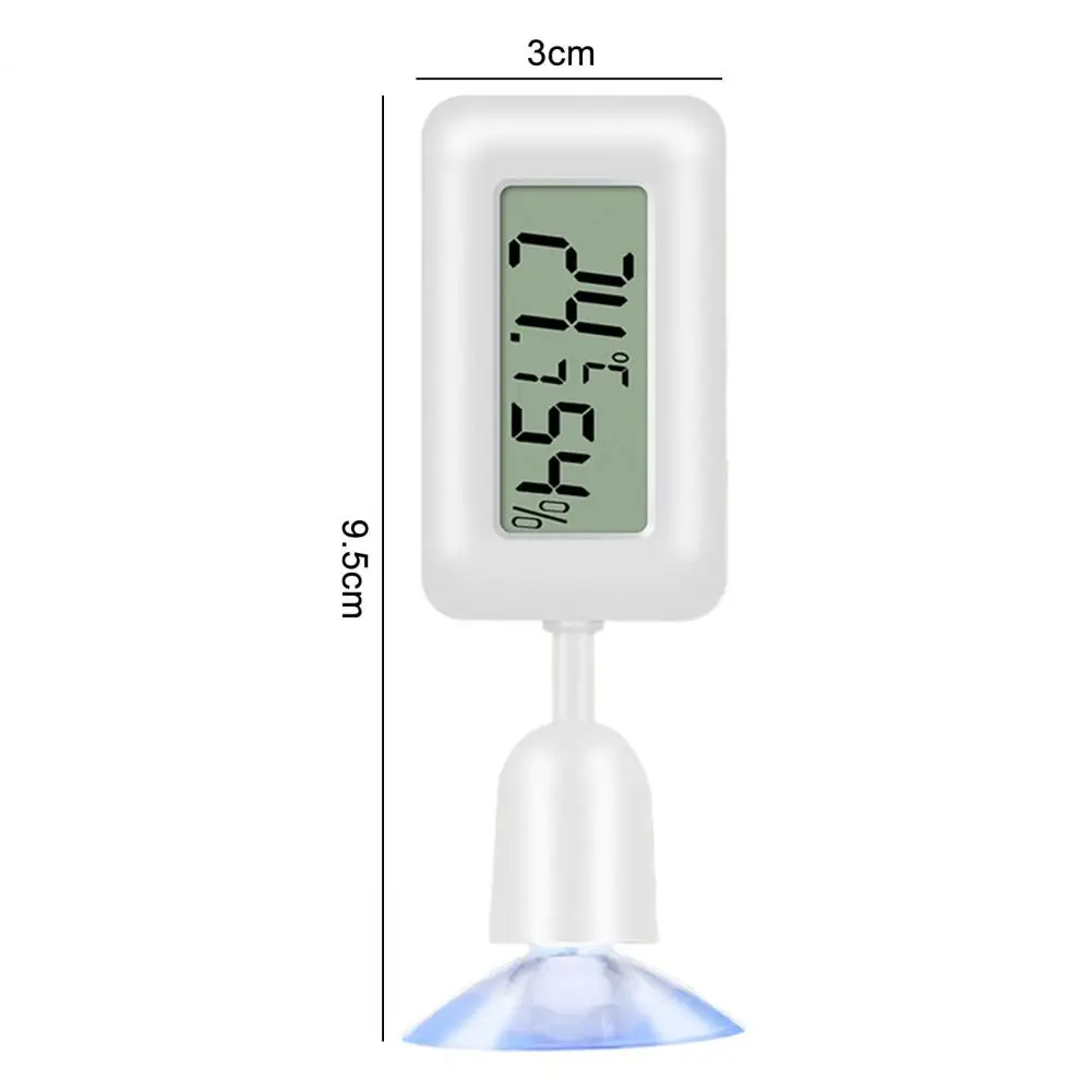 Aquarium Thermometer Celsius Fahrenheit Conversion Luminous Bendable Rotatable Suction Cup Reptile Accessory 360-Degree Rotation