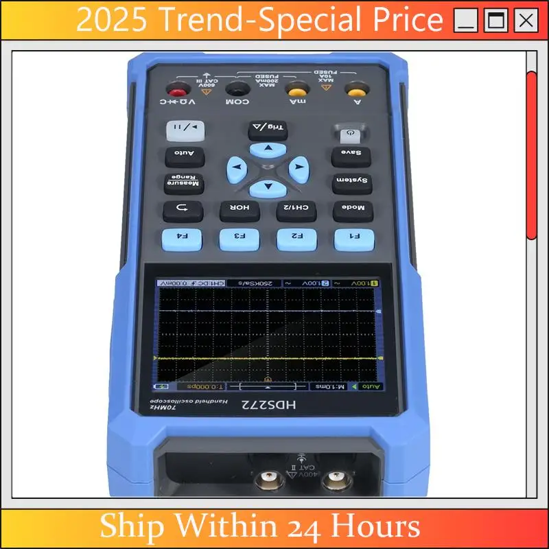 

CHYY Top HDS242S 3 в 1, 40 МГц, 4 1/2 цифры, осциллограф, мультиметр, генератор сигналов, синяя вилка стандарта США