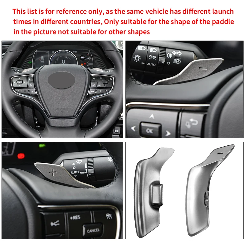 For Lexus Car Steering Wheel Shift Paddle NX RX 350h UX LX ES LS RZ LM LBX 2023 2024 Alloy Shifter Paddles Sticker Accessories