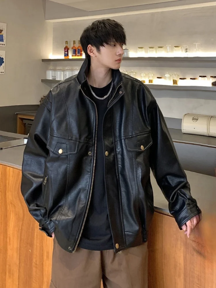 

Мужская теплая зимняя куртка из искусственной кожи Bla Biker, новая модель, рабочая одежда, хлопковое пальто с декоративной молнией, не требует глажки