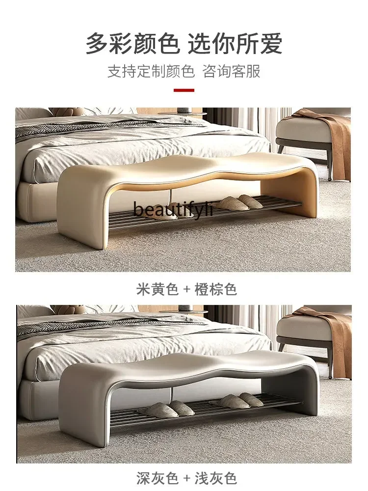 cc182R11 Bedroom Bedside Stool Cream Style Bed End Stool Light Luxury Home Shoe Changing Stool Cloakroom Simple Modern