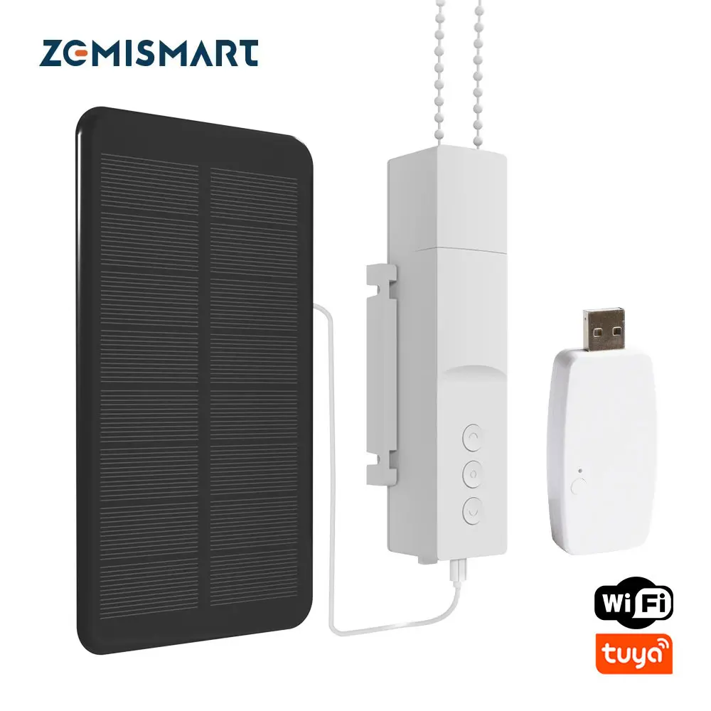 Zemismart Tuya WiFi Smart Roller Shade Driver Power By Battery Solar Panel Electric Blinds Motor Alexa Google Home Yandex Alice