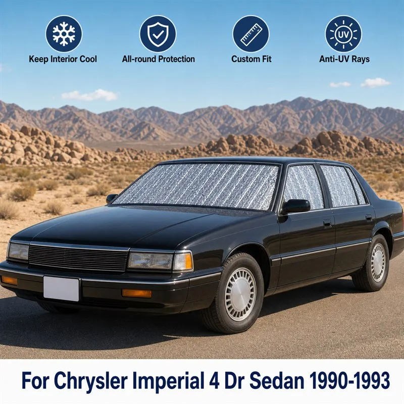 

For Chrysler Imperial 4 Dr Sedan 1990-1993 Full Set Car Window Sunshades UV Block Privacy Heat Insulated Foldable Car Curtain