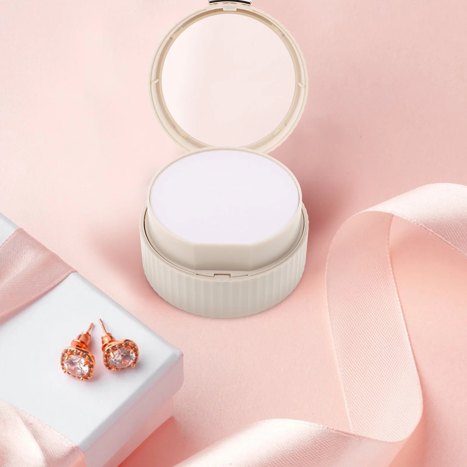 

Compact Small Jewelry Box Trinket Storage Case For Necklaces Earrings Rings Vanity Organizer Container Decorative Dresser