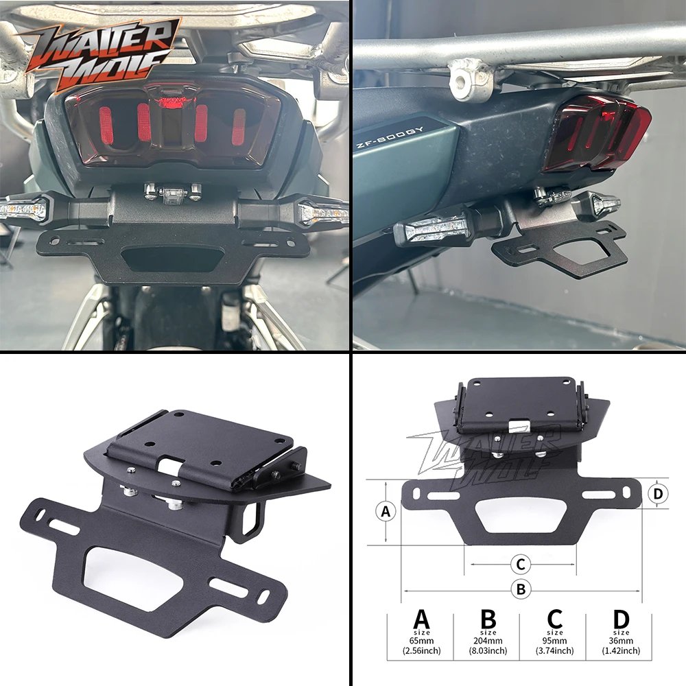 For KOVE 800X Pro Super Adventure License Plate Frame Sliders Wheel Axle Spools Sliders Guard Clutch Lever Handguards Mirrors - Image 2