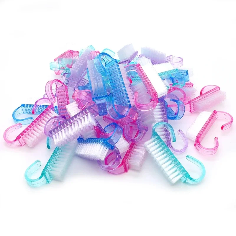 2-10Pcs Cleaning Nail Brushes Tools Colorful Plastic Dust Cleaner Brushes Nail Art Manicure Pedicure Powder Soft Remover Brush