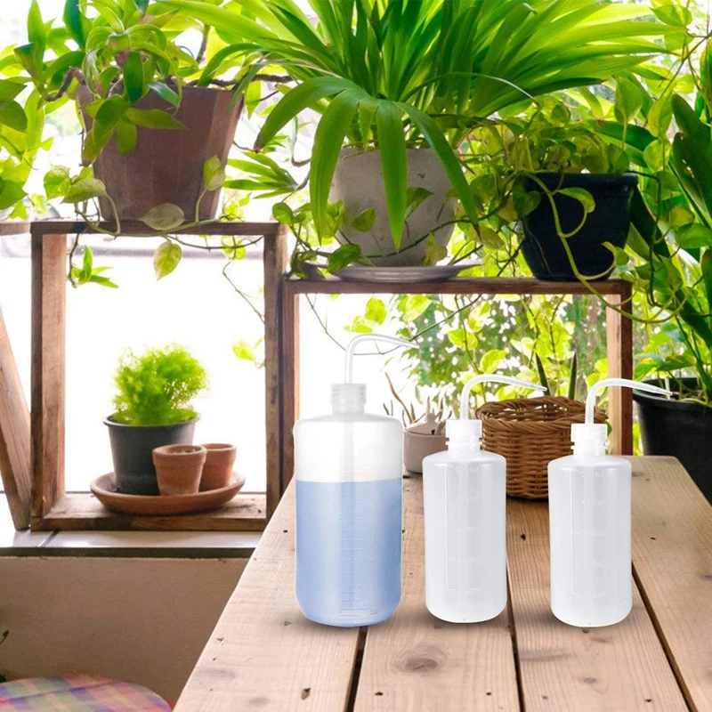 플라스틱 곡선 물병, 다육 물병, 250ml + 500ml, 10 개 식물 및 꽃