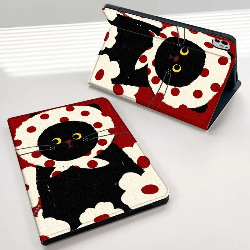 

Elegant Retro Cat Pattern For iPad mini Air 1 2 3 4 5 6 7 6th 7th 9 11 13 M3 M2 gen 7.9 8.3 10.9 Inch 2025 Tablet Case