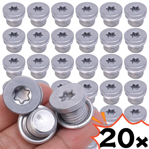 Kit de tapón de drenaje de cárter de aceite de motor de coche, arandela de aluminio NO, 20 ~ 2 uds. 138157   N N 91167901   Adecuado para tornillos de drenaje de cárter de aceite Volkswagen Audi