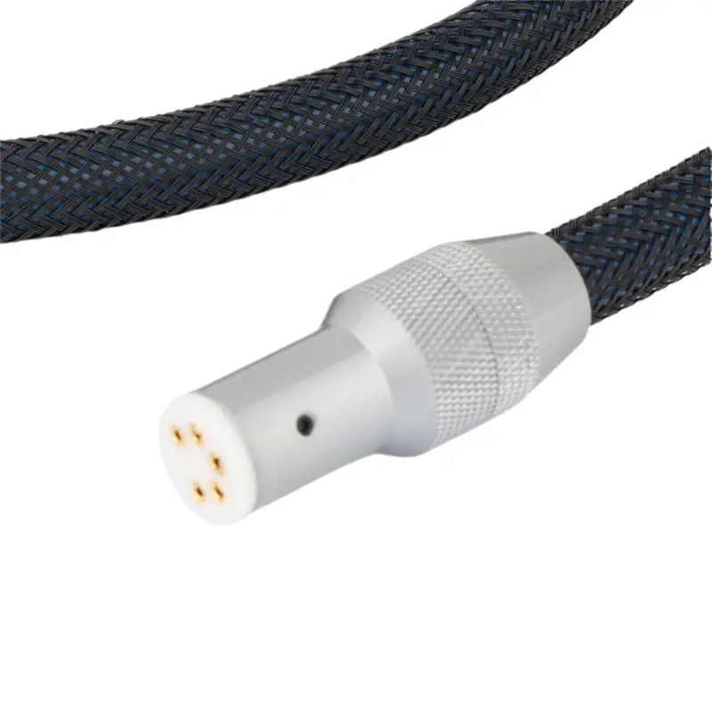 B76B Vinyl LP Record Player Tonearm Cable Din to 2RCA Interconnect Shielding Tone Signal Line Phono Cable 100cm