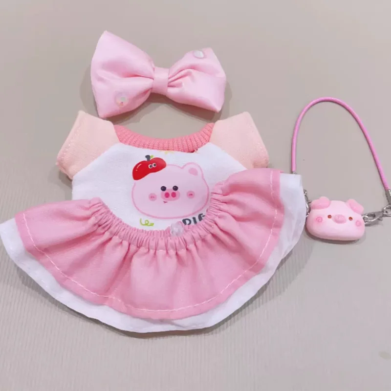 Vestiti per bambole Labubu Vestiti per bambole da 17 cm possono essere indossati Rosa Rosa Gonna carina Pengpeng Abito da principessa Cambia vestiti