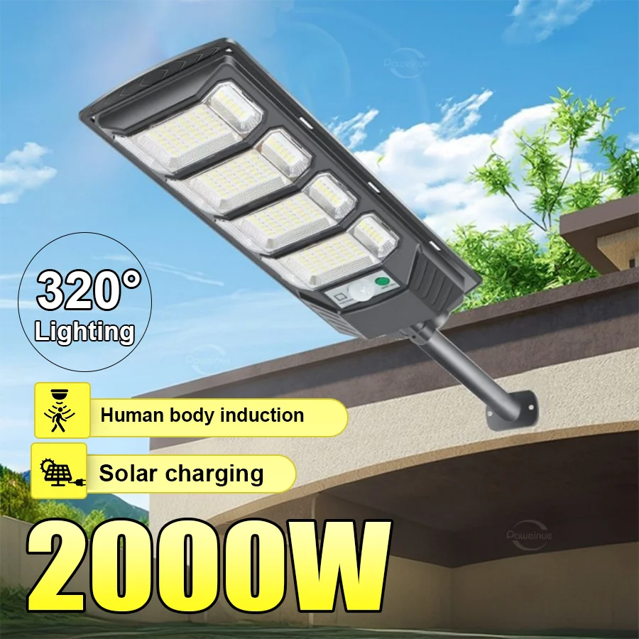

2000W Most Powerful Solar Light 320° Lighting Super Bright Solar LED Lamp Outdoor Sunlight Motion Sensor Solar Lamps Wall Lights