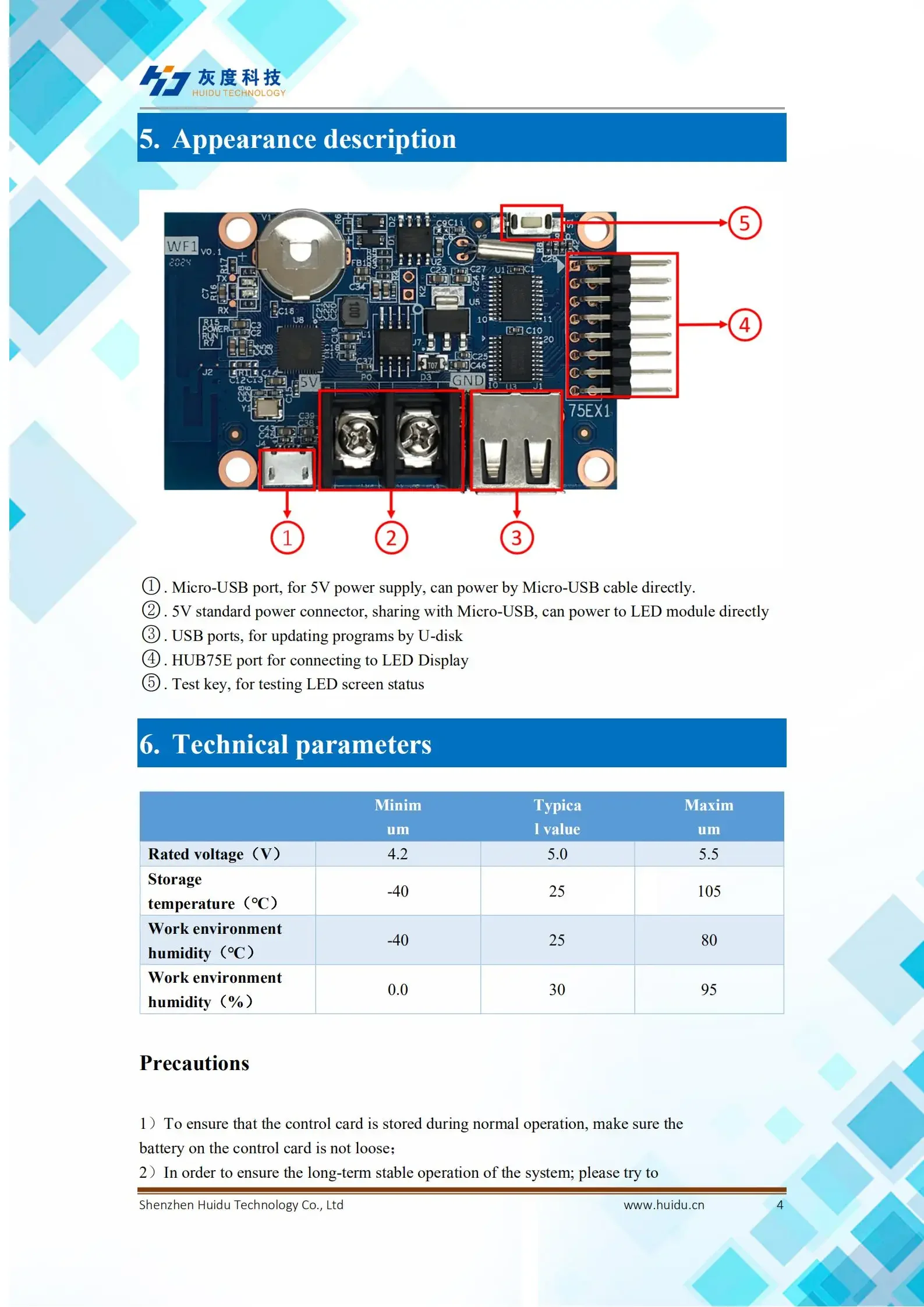 HD-WF1 Asynchronous Door Lintel RGB Seven Color LED Display WIFI Control Card