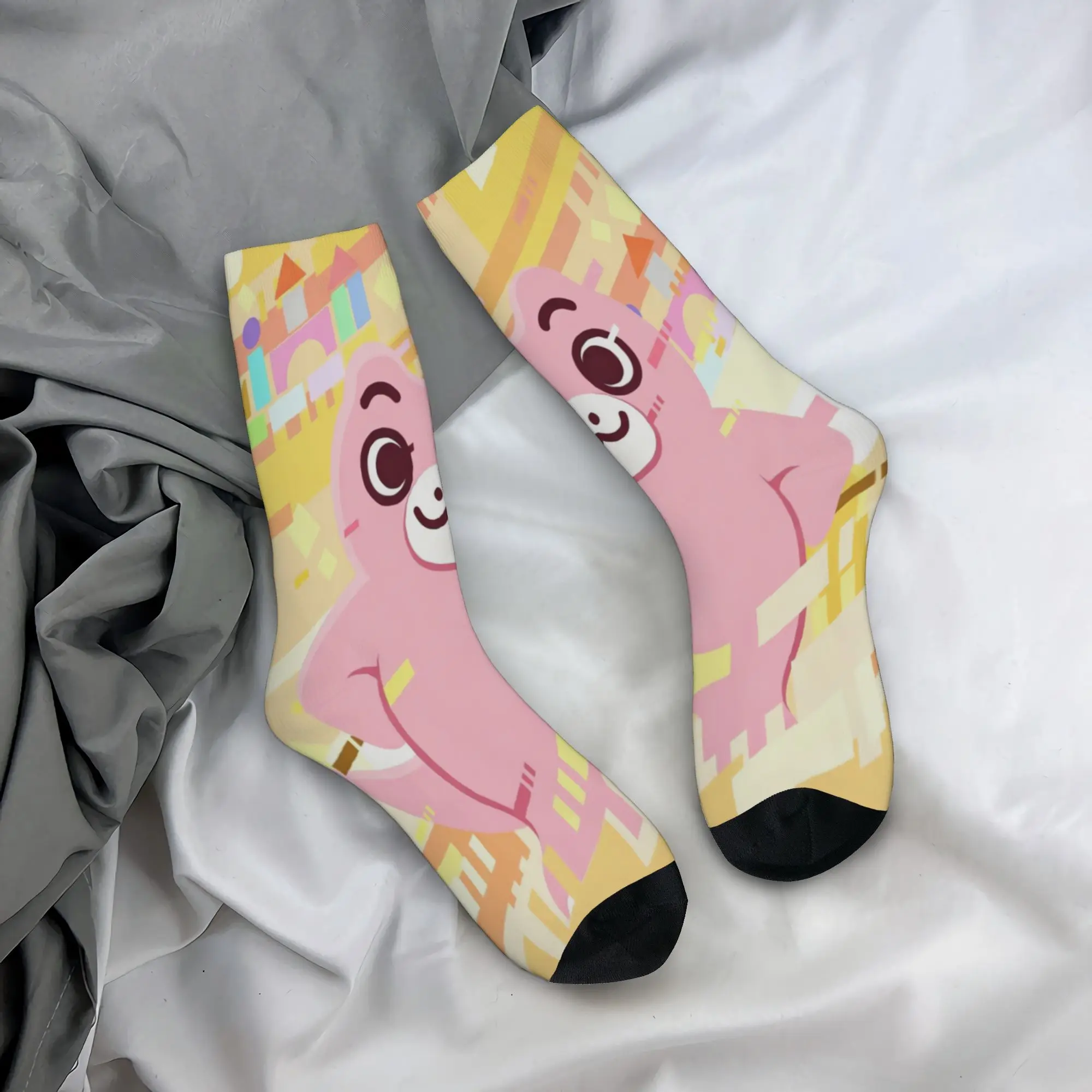 Autumn Winter Fashion Women Men Chibi Monster Raids Again Socks Cute Non-slip Basketball Socks