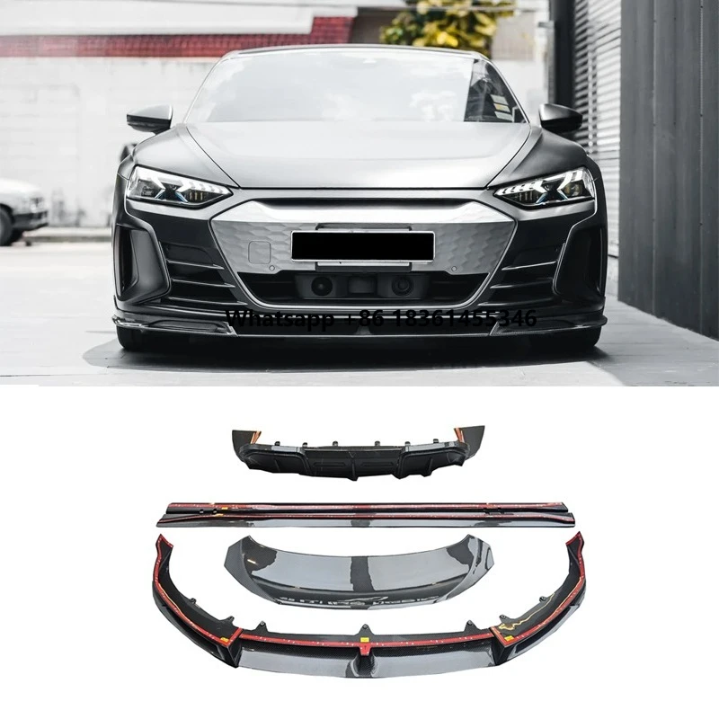 

Aerodynamic Fit For E-tron GT F-Style Dry Carbon Body Kit Front Lip Rear Diffuser Side Skirts Spoiler