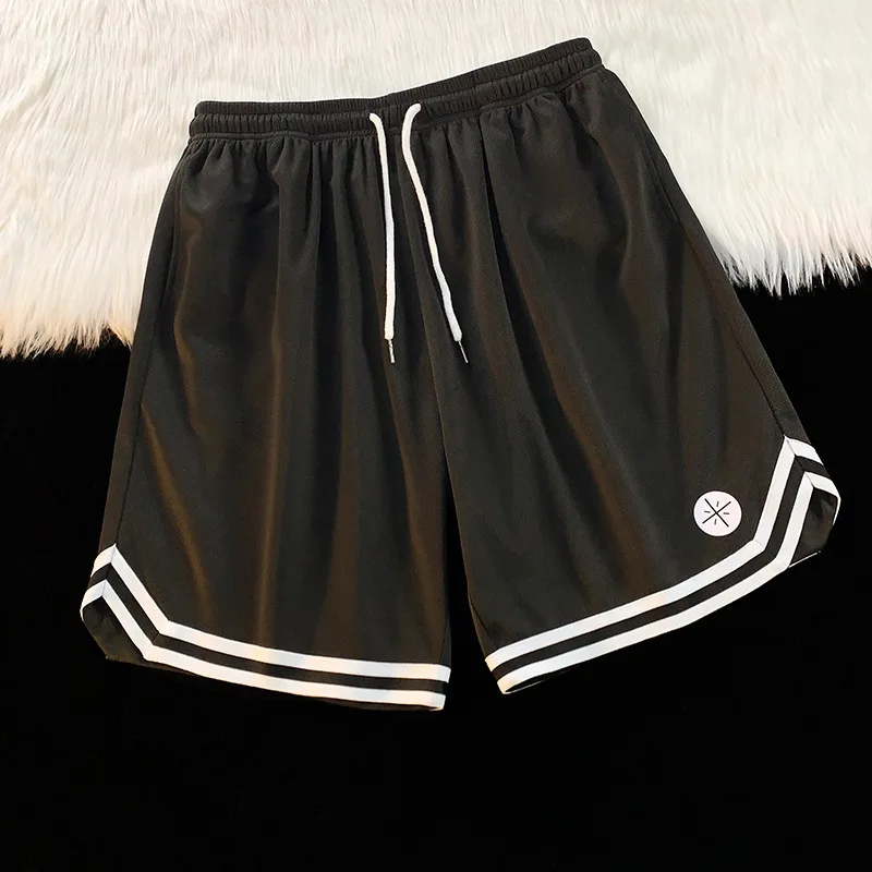 Wearing basketball shorts in summer, men's thin casual dry ice silk pants, loose and versatile pants, men's pants