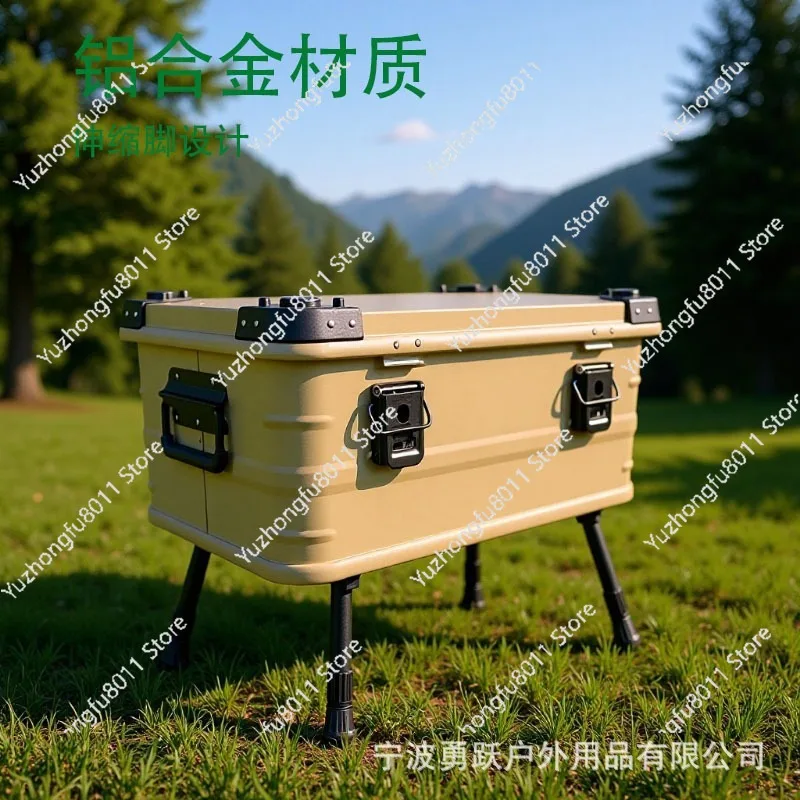 Aluminium Alloy Storage Box Large Capacity Portable Car Mounted Metal Trunk for Camping Self-driving Tour