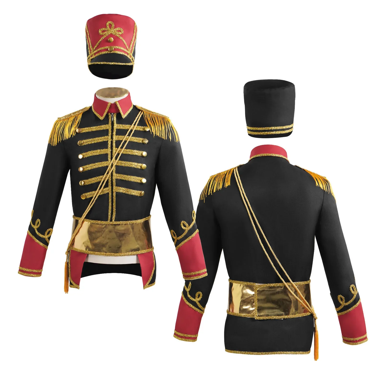 Medieval Royal Military Cosplay Uniform Coat Colonial Tuxedo Halloween Masquerade Court Jacket Adult Men Nutcracker Costumes - view 4