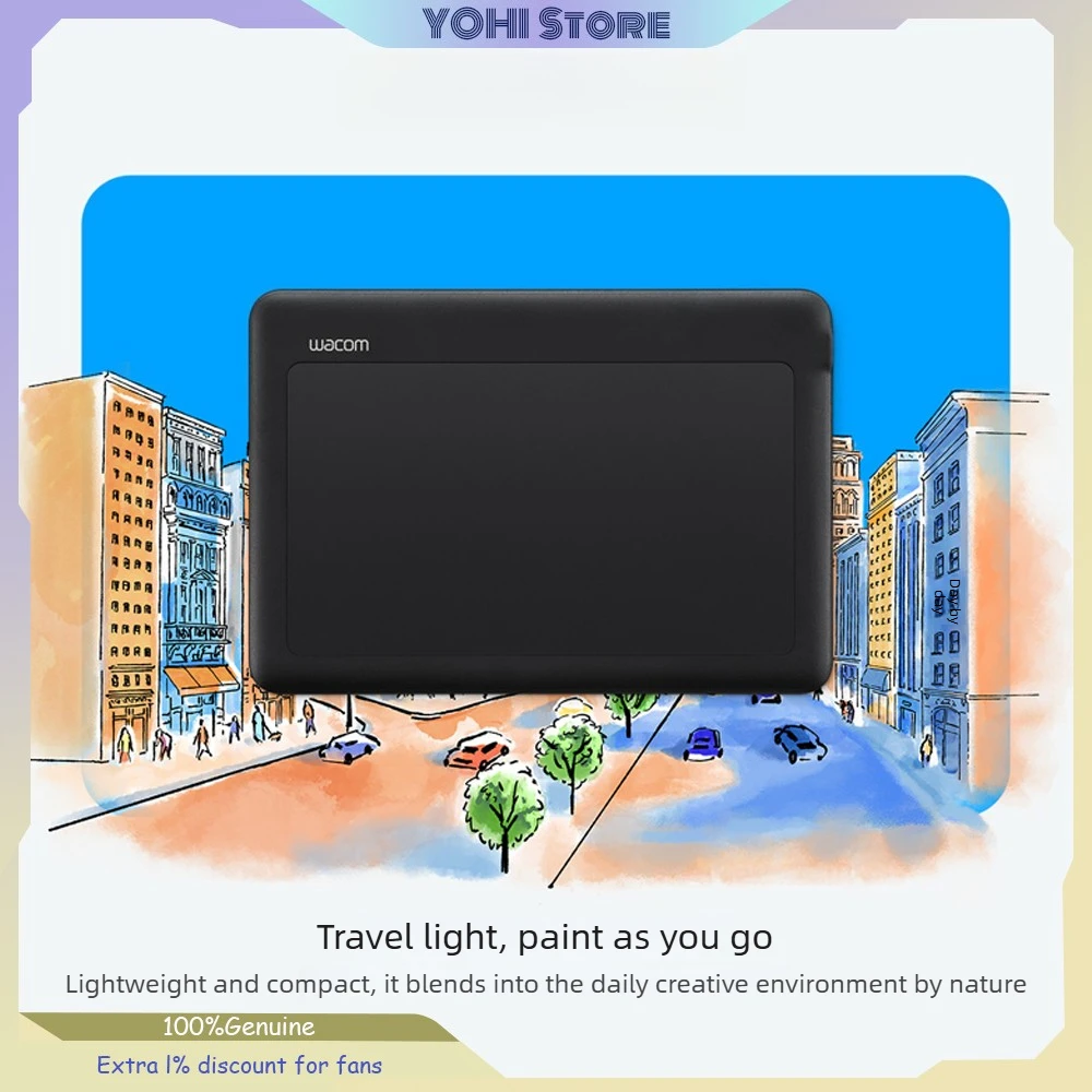 2026 New Intuos CTK4120 Creative Pen Tablet 16:9 Wide Active Area Small Size Narrow Bezel Design for Digital Drawing and Design