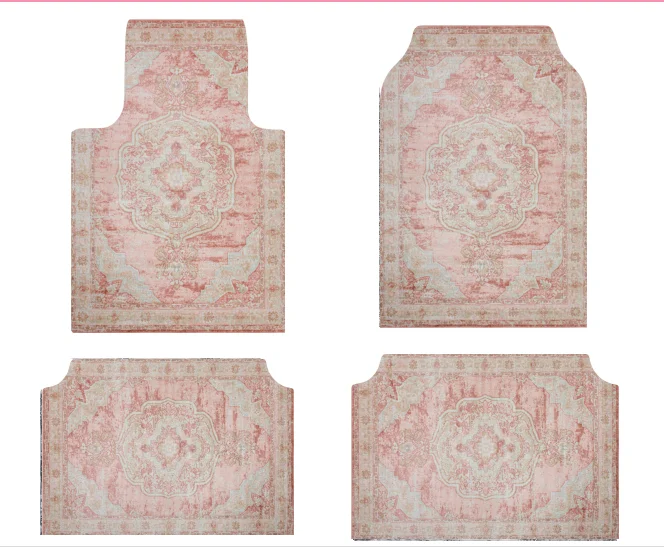 NONE Set Bodenmatten im böhmischen Stil, Universalgröße, Auto-Fußmatte, amerikanische Retro-Teppiche für Schlafzimmer, Zuhause, rutschfester, weicher Teppich 9