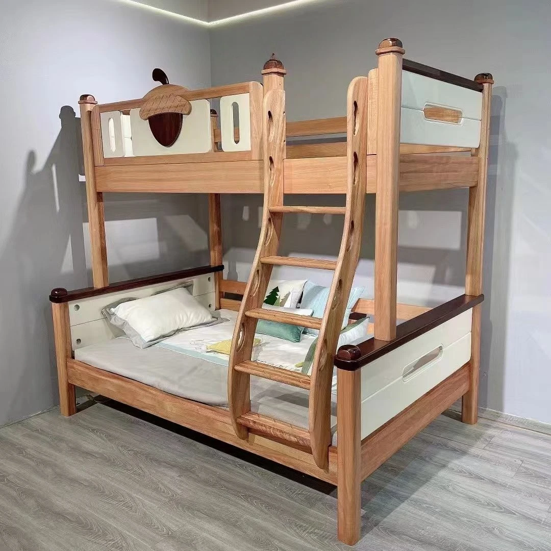 All solid wood children's bed bunk bed high and low bed red sandalwood bunk up and down with the same width boys and girls