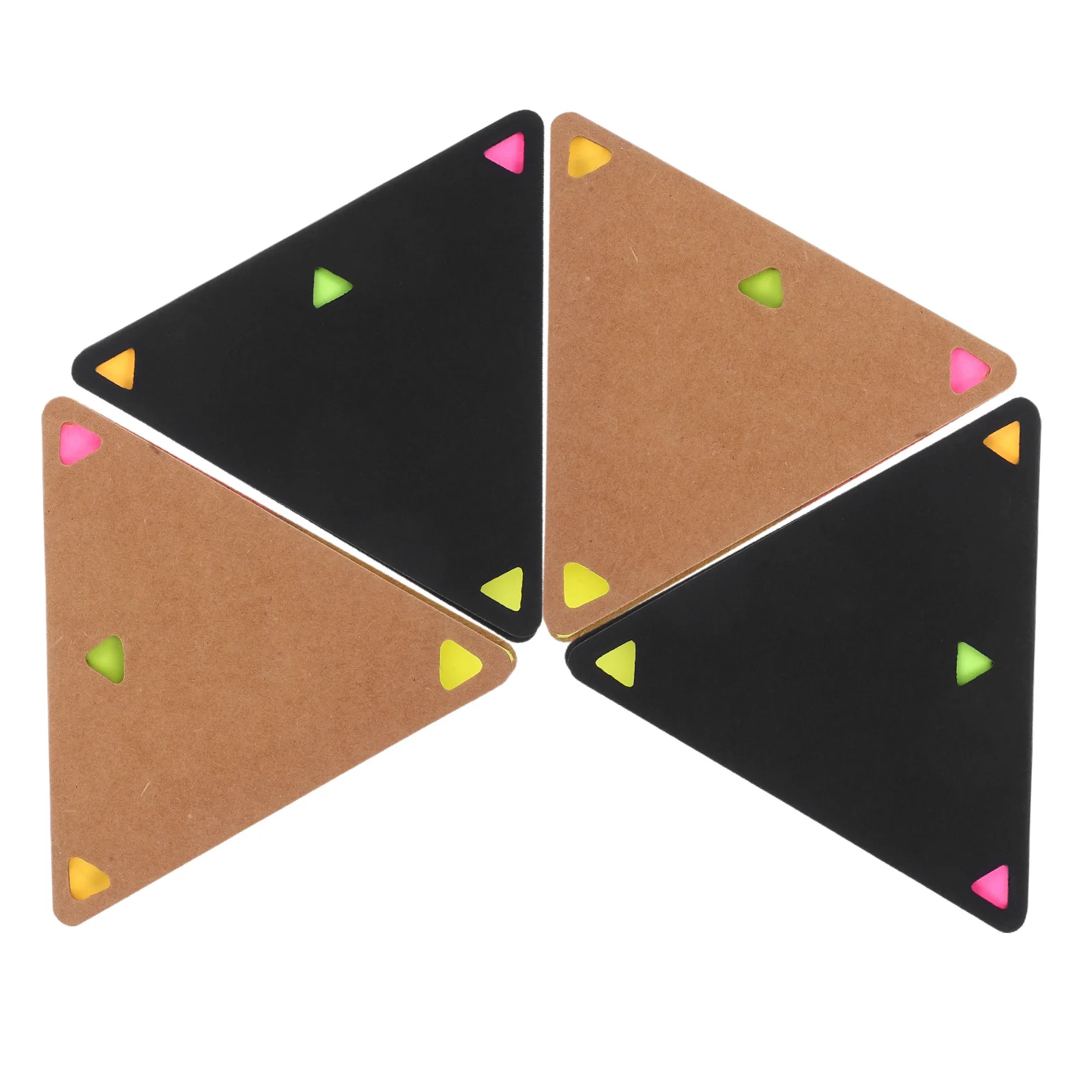 4Sets Triangular Memo Pad Set Strong Adhesion Reusable Notepad for Students Teachers Classroom Work Supplies Aesthetic