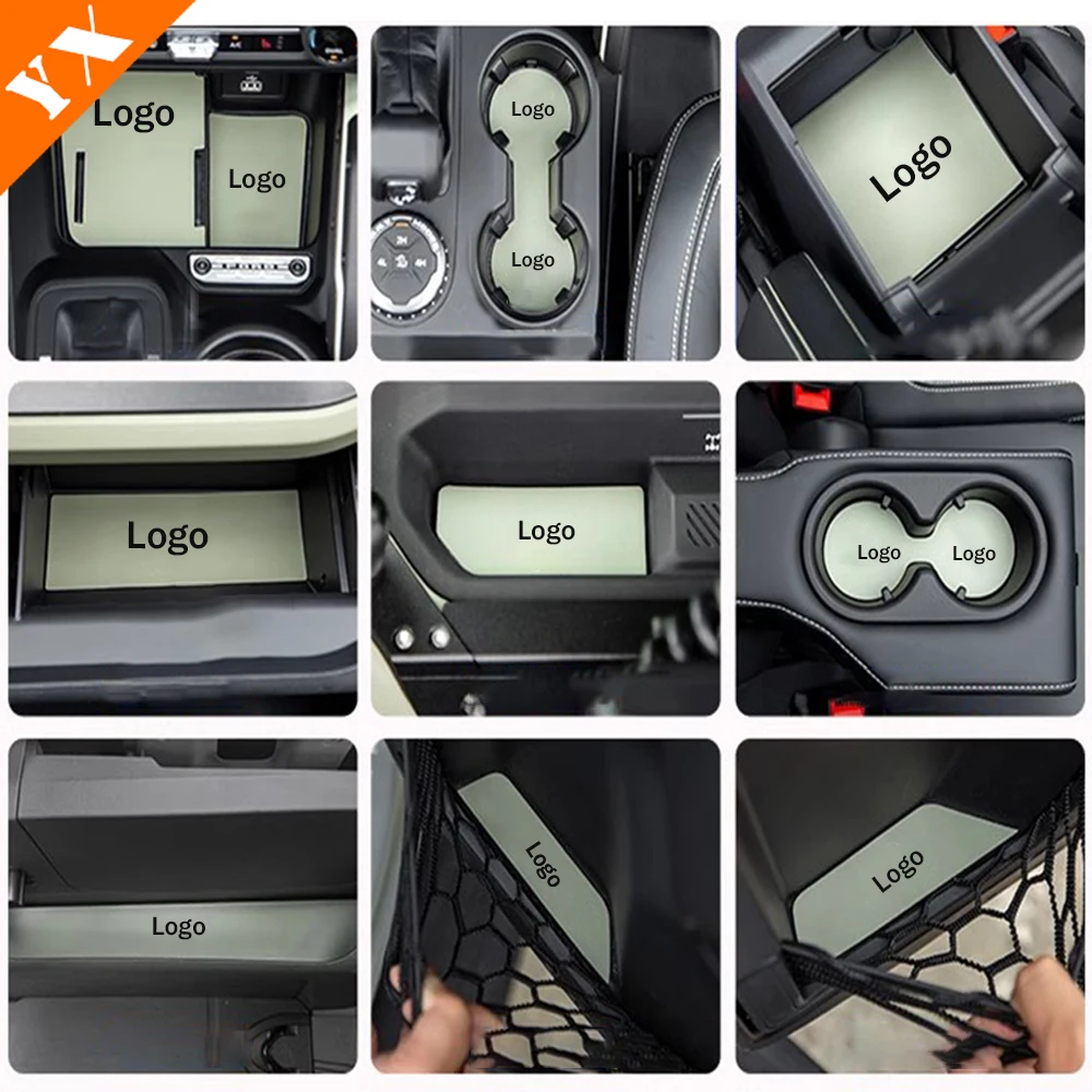 

Для Ford bronco 2024 2025 аксессуары, центральная консоль автомобиля, подлокотник, прокладка для чашки воды, ящик для хранения, прокладка, прорезь для двери, противоскользящая прокладка