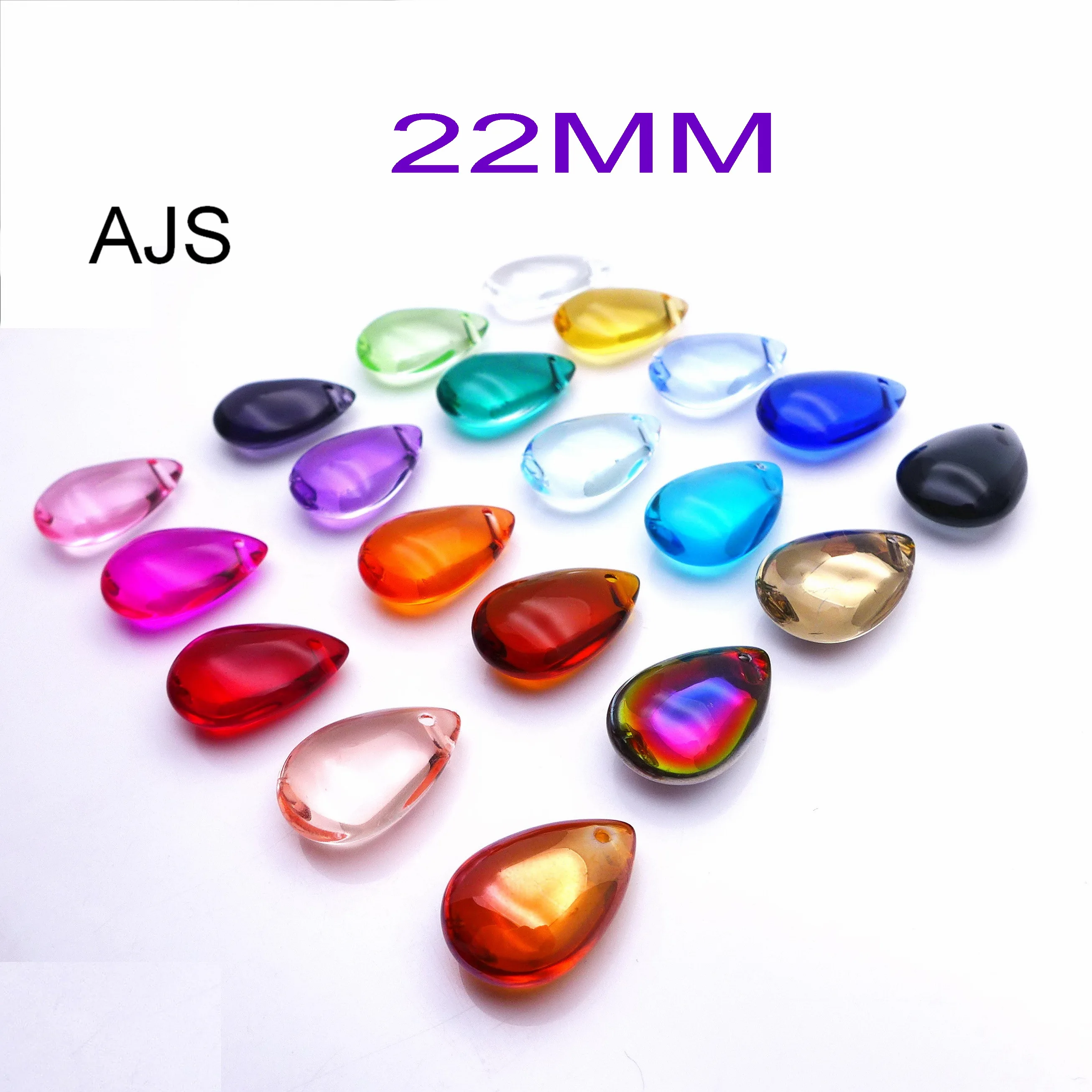 40 szt. 22MM kryształowe, gładkie, gruszkowe wisiorki, naszyjnik z kryształkami, wodospady, kolczyki, paciorki szklane AB żyrandol, DIY za darmo wysyłka