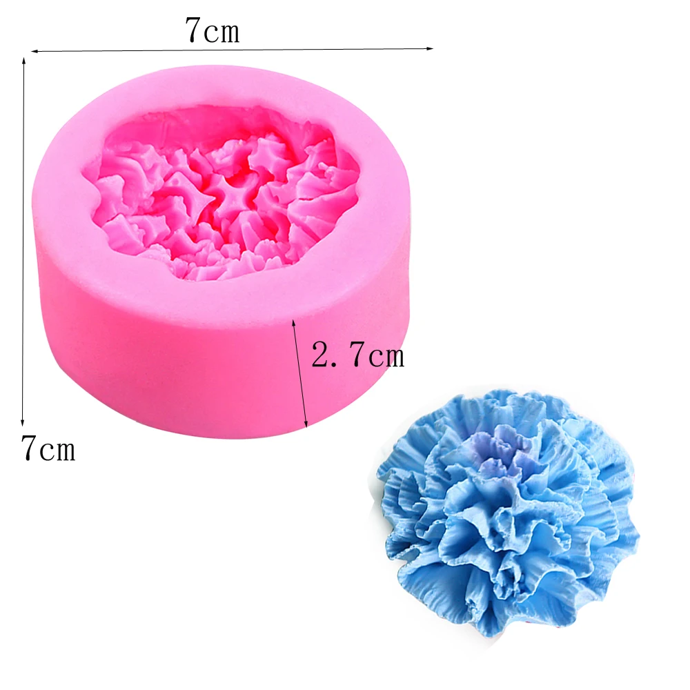 Kinds of Carnation Sugar Silicone Mold Car Decoration Flower Homemade Incense Gypsum Mould Hand-Molded Diy Spread Stone M874