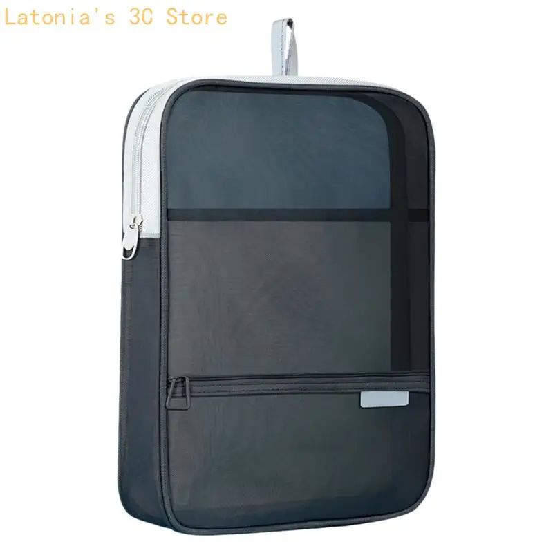 Document Storage Bag with Handle, Front Pocket and Transparent Body for Daily Filing, Study Materials and Desk Use X3UB