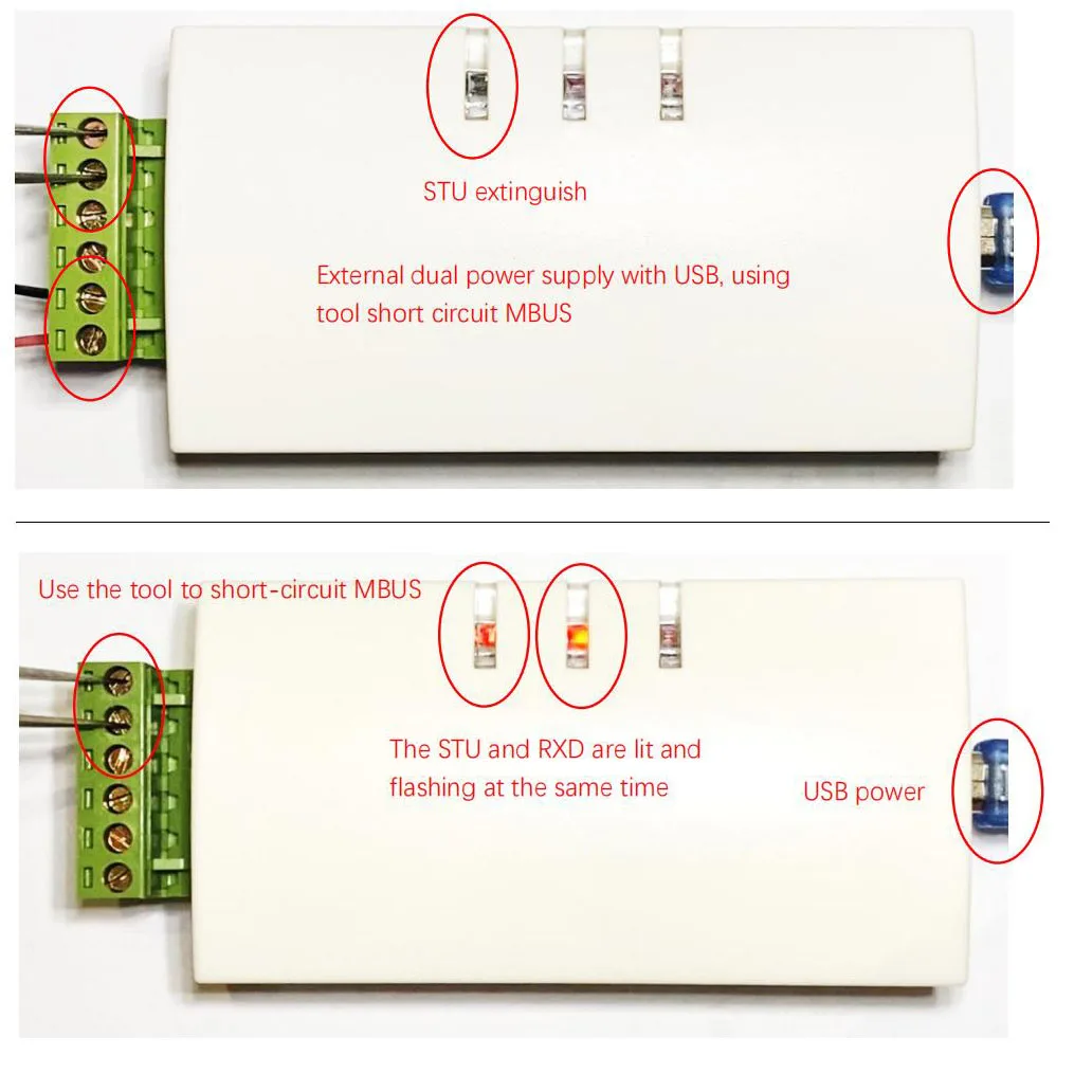 Imagem -02 - Industrial Usb para Mbus Host Meter Comunicação de Depuração de Dados Isolamento Completo para Smart Energy Water Heat Meter Leitura M-bus