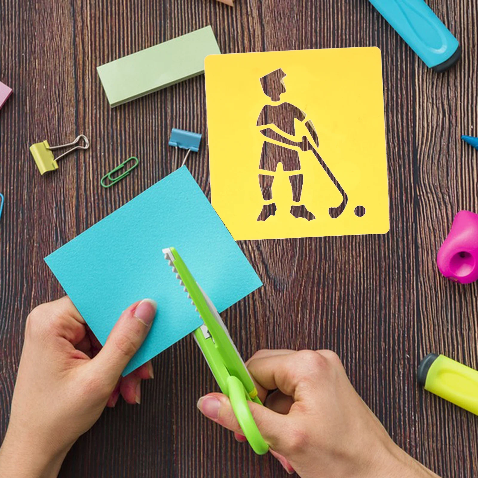 

6Pcs Sports Drawing Stencils Kids Templates Creative Tool School Projects Fabric Painting Reusable Basketball Court Stencil